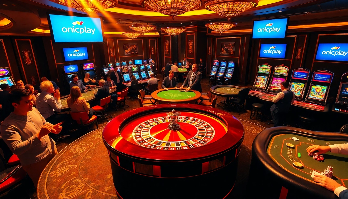 Experience vibrant casino excitement with onicplay slots and poker action in a luxurious environment.