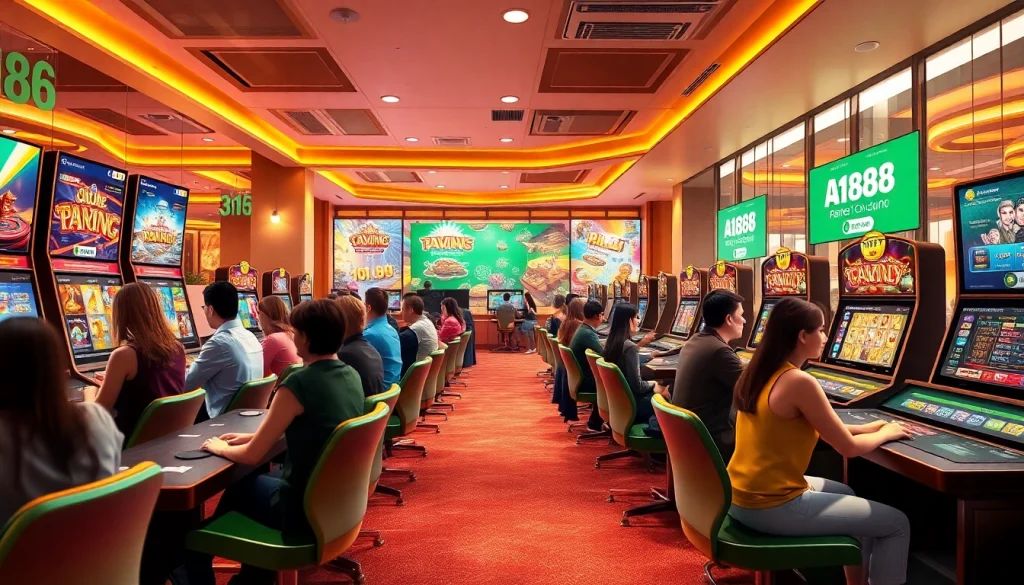 A188 online casino platform showcasing immersive gaming experience and diverse players.