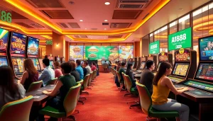 A188 online casino platform showcasing immersive gaming experience and diverse players.