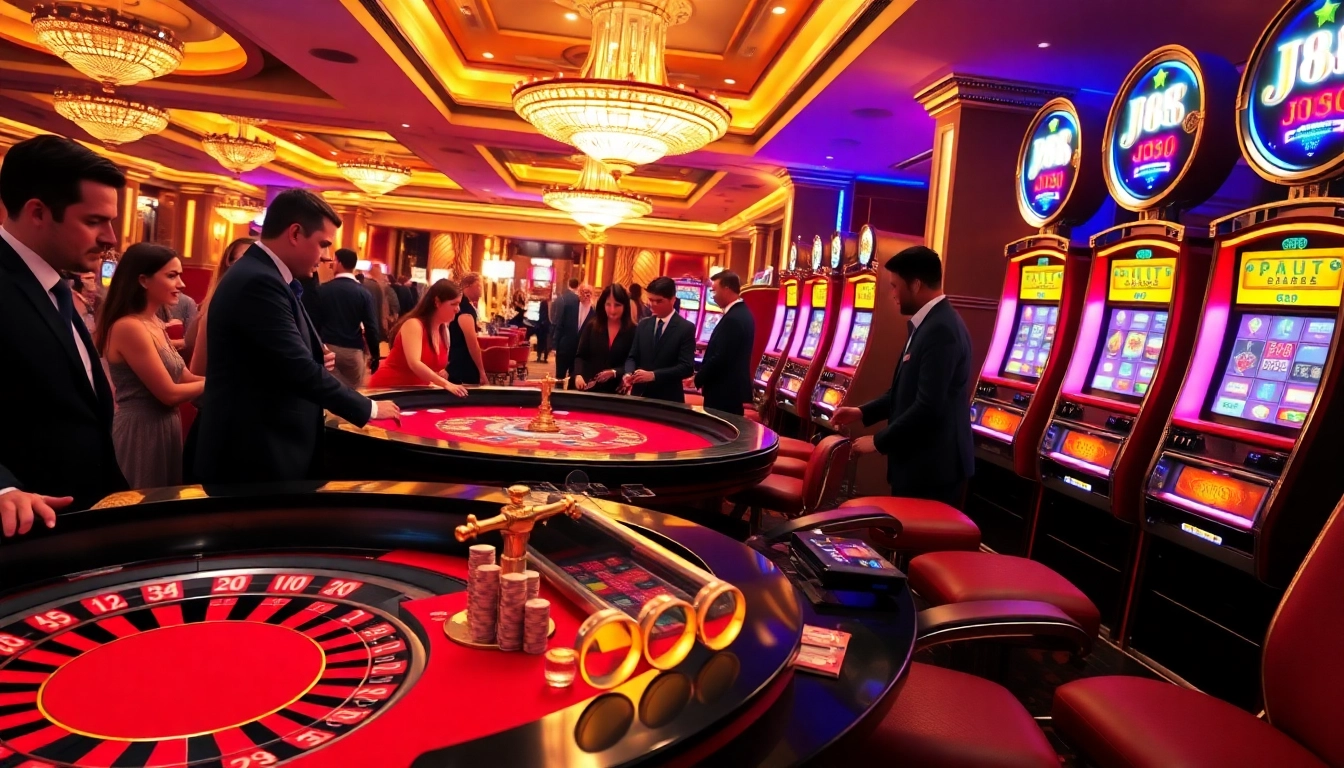 Experience the thrill of winning at J88 casino games, featuring roulette and slot machines.