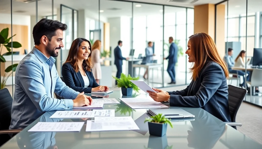 Clients receiving guidance at a tax office with a focused tax consultant