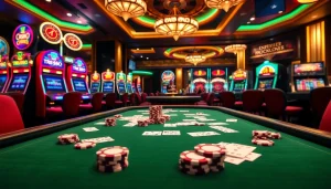 Gamble strategically at our TR88 poker table amidst vibrant casino excitement.