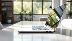 Uso del MacBook Pro 16 pulgadas en un entorno de trabajo moderno y profesional.