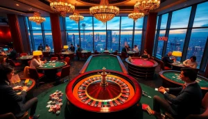 Nohu-themed luxury casino scene with elegant tables, roulette wheel, and vibrant gambling action.