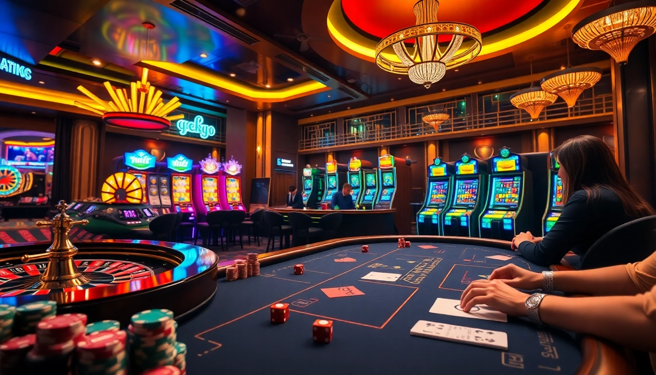 Experience the thrill of Nhà cái MV66 with a lively casino scene featuring roulette and poker games.
