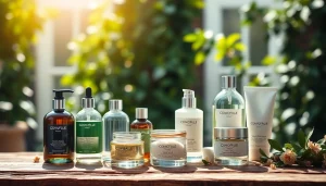 Ekologiska kosmetika, natūralioms odos priežiūros priemonėms, demonstruojančioms sveiką grožį.