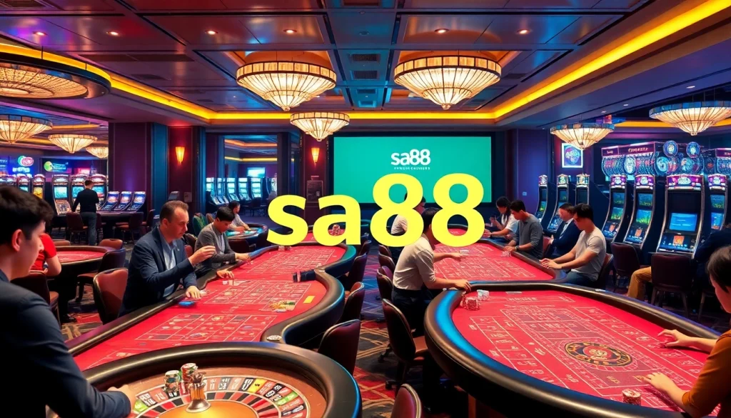 Experience thrilling games at sa88 with vibrant casino tables and exciting betting activities.