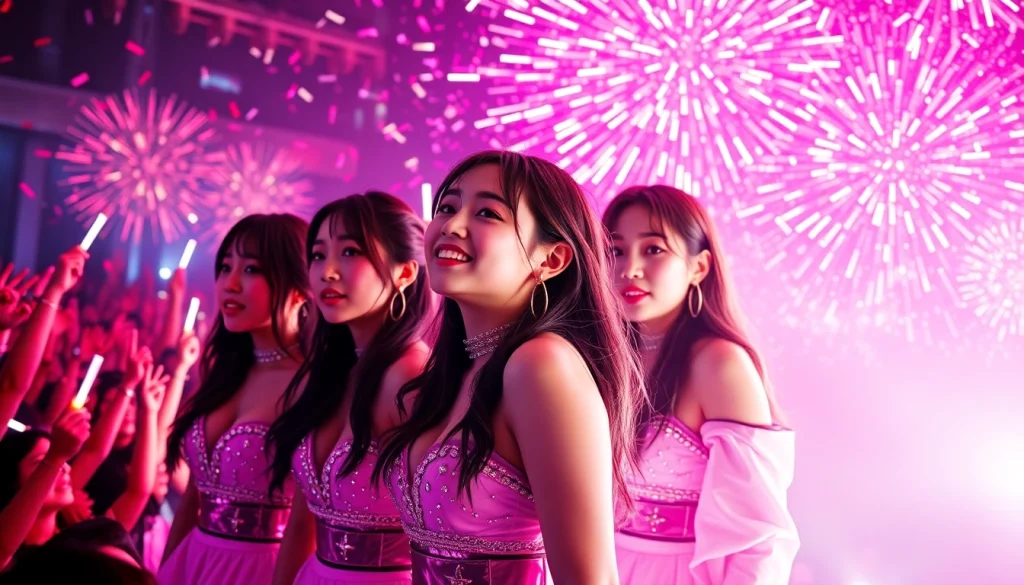 Catch the latest Blackpink news with a vibrant concert scene showcasing the group's electrifying performance.