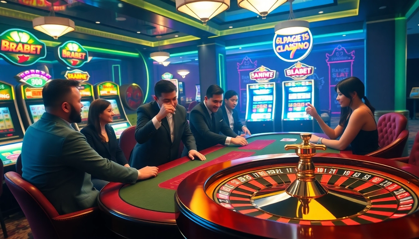 Experience thrilling poker games at BRABET's luxurious casino atmosphere.