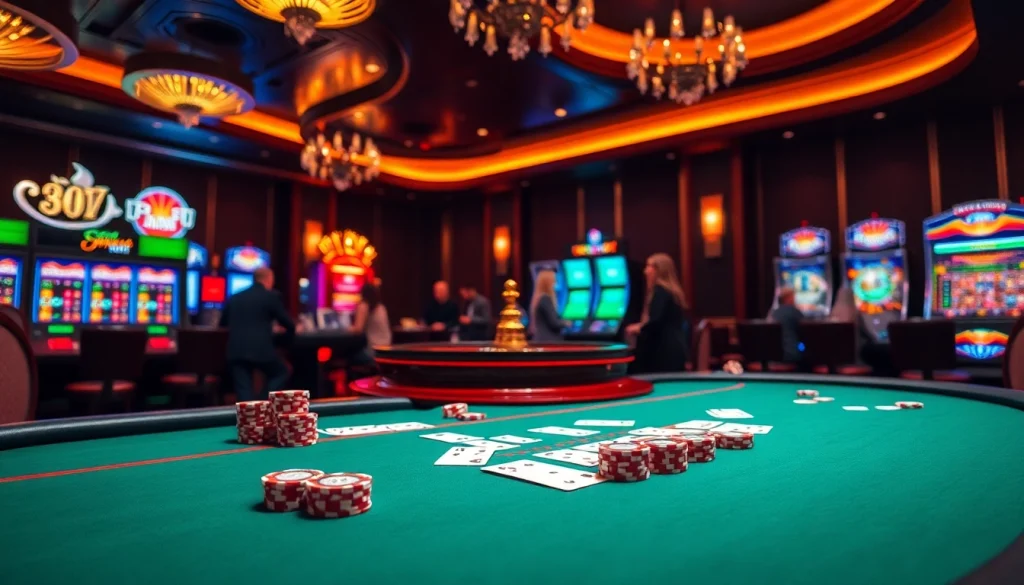 Players engaging at a luxury casino table, reflecting the excitement of go999.it.com gambling experience.