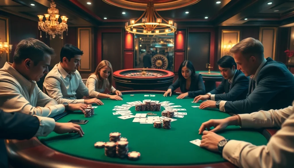 Experience thrilling gameplay at a casino table as MMOO players strategize their next moves.