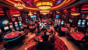 Engage with the exciting casino atmosphere at www.kjc.global, featuring vibrant roulette tables and enthusiastic players.