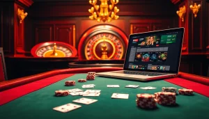 The hidden wiki offers insight into luxurious casino gaming with a vibrant poker table setup.