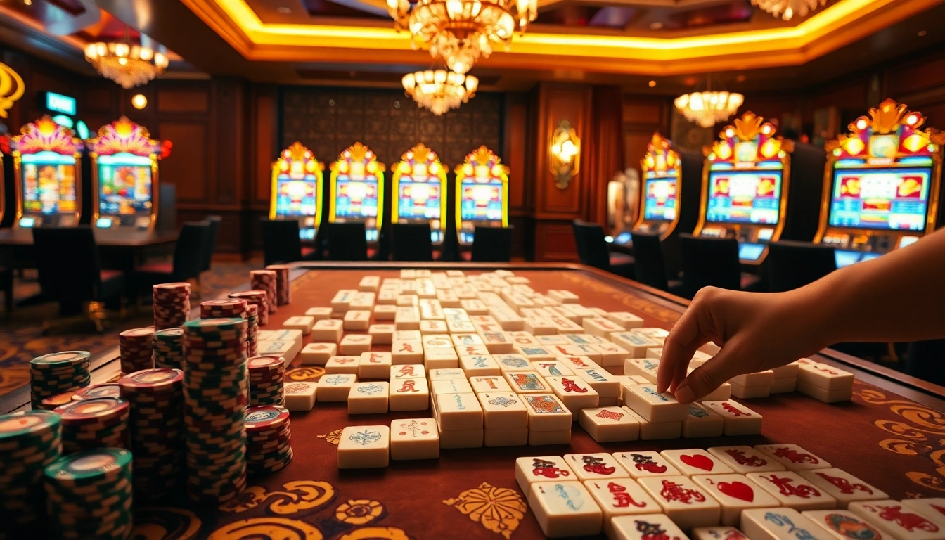 Engage with Mahjong Ways 2 in a vibrant casino scene filled with excitement and strategy.