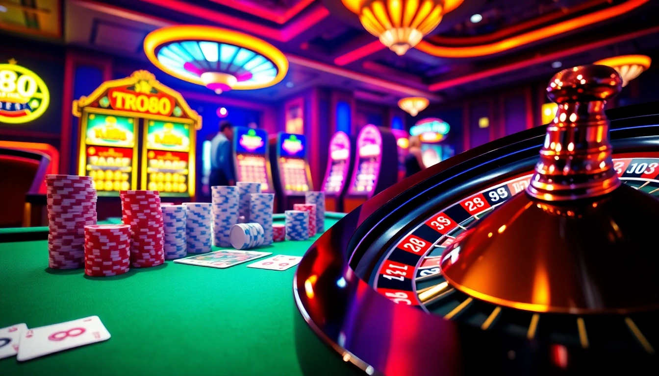 Players strategizing at a high-stakes table featuring tr88 betting and casino elements.