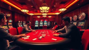 High-stakes poker table with players immersed in the game at sc88archi casino