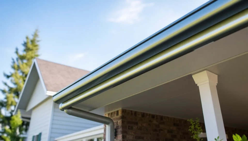 Gutter installation in Lynnwood, WA, showcasing a modern home with seamless gutters.