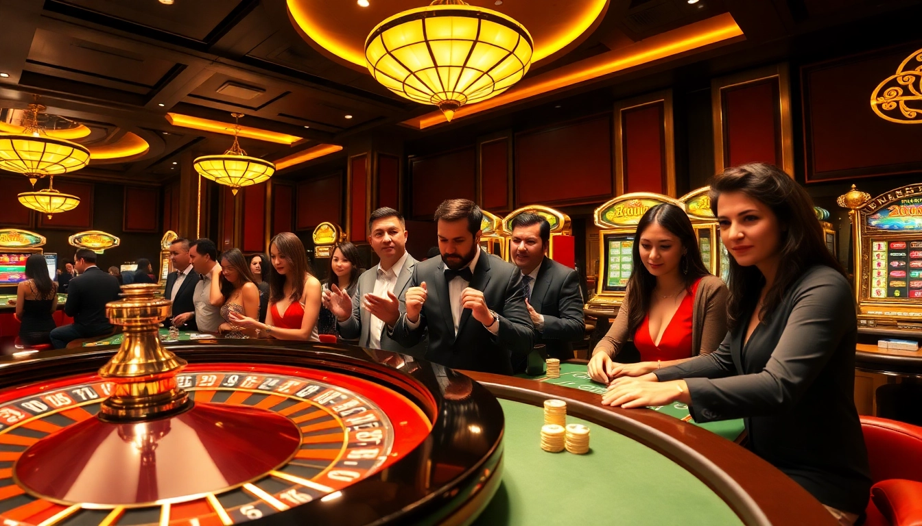 RR88 players enjoy thrilling casino games at luxurious tables with exciting roulette wheels.