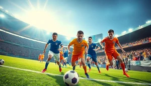 استمتع بإثارة كورة لايف مع مشهد مباراة كرة قدم حية يملأه اللاعبون النابضون بالحياة والمشجعون المهللون.