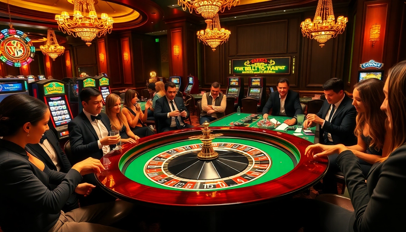 The hidden wiki 2026 features gamblers celebrating big wins at a lively casino scene with roulette and poker.