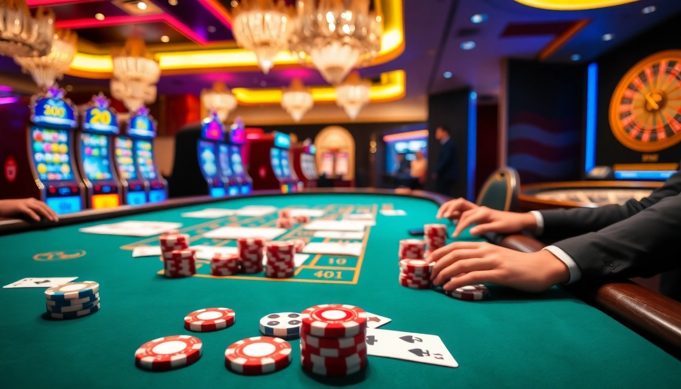Engaging players at a vibrant blackjack table, showcasing the excitement of 98win vin.