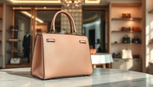 레플리카사이트에서 고급스럽게 진열된 명품 가방의 디테일을 강조한 사진입니다.