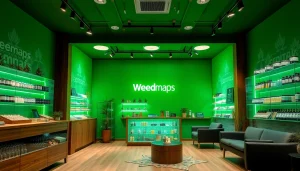 Erfahren Sie mehr über Weedmaps Lloret de Mar in einem einladenden Cannabis-Shop mit stilvollen Produkten.