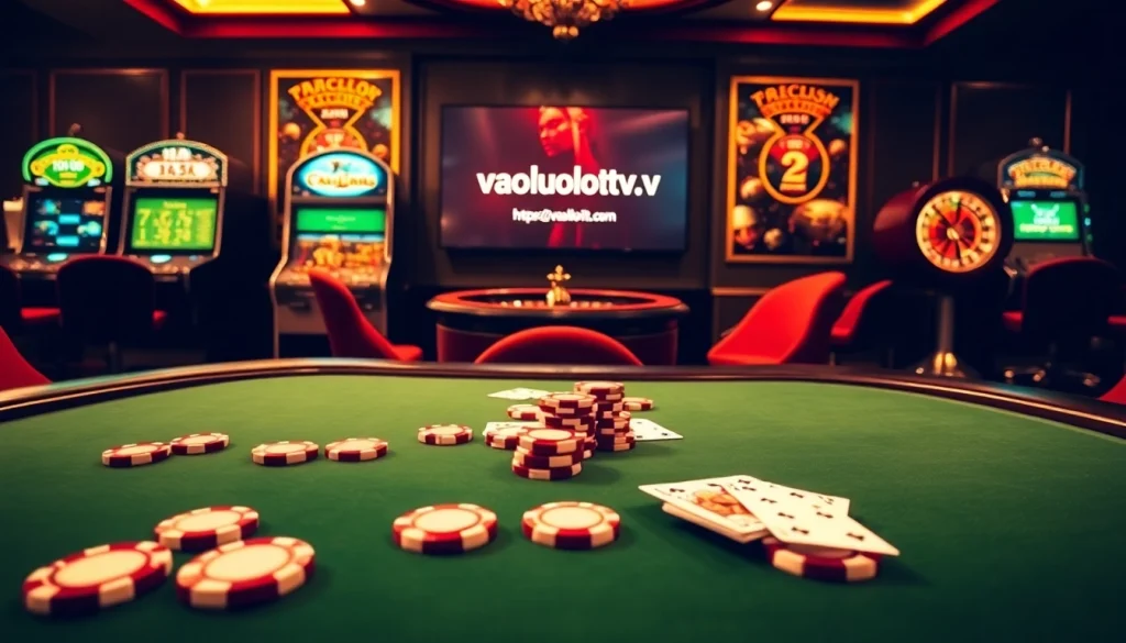 Experience thrilling gambling action with https://vaoluoitv.it.com featuring poker tables and vibrant slot machines.