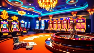 Exciting 6L777 VIP casino scene showcasing poker chips and roulette wheel.