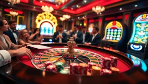 Experience the thrill of betting at 8xbet.com with exciting casino games and vibrant poker chips.