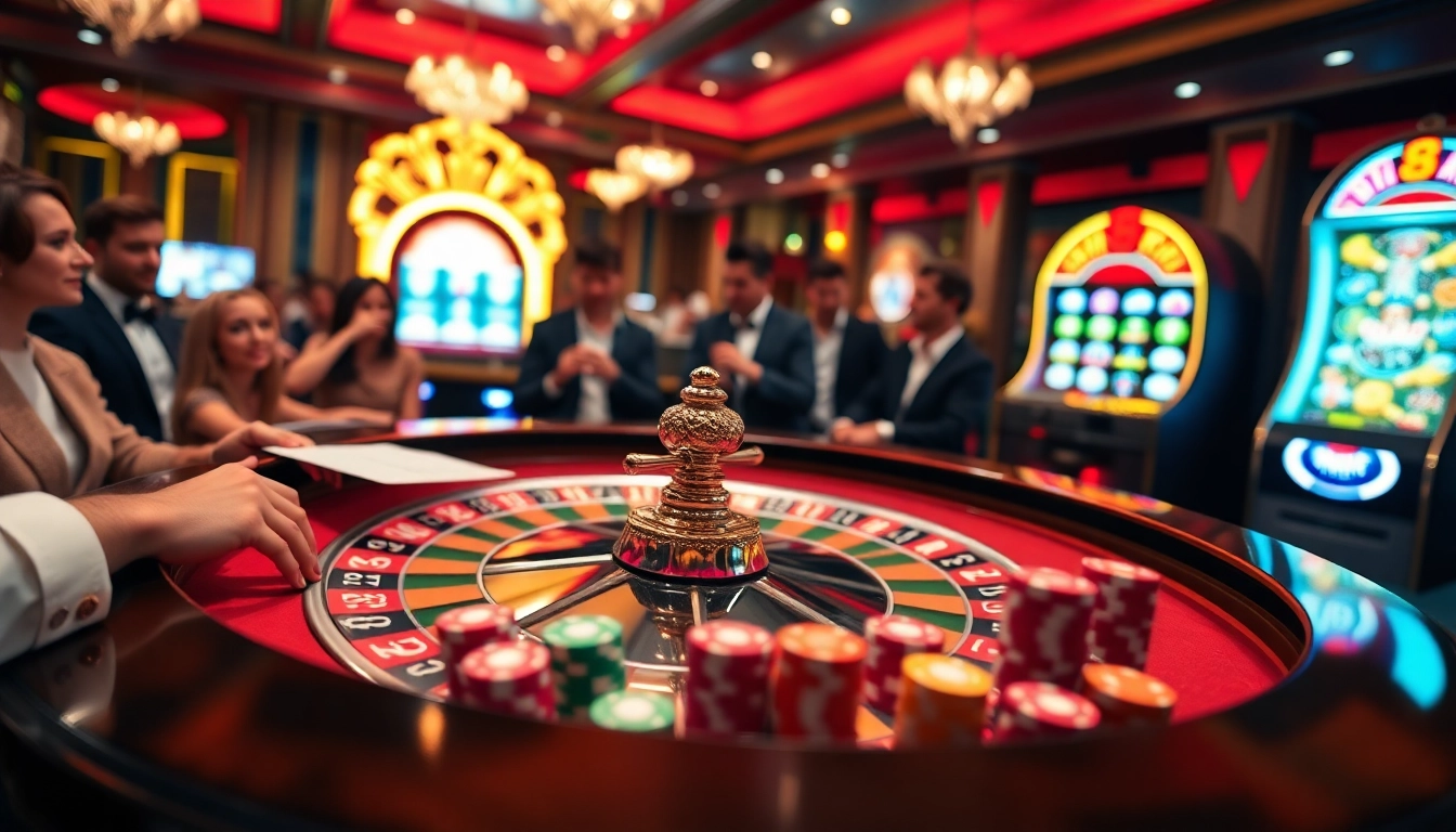 Experience the thrill of betting at 8xbet.com with exciting casino games and vibrant poker chips.