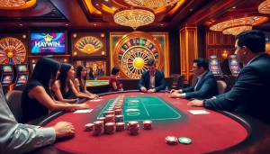 Experience the thrill of high-stakes gambling with Haywin in this vibrant casino scene.