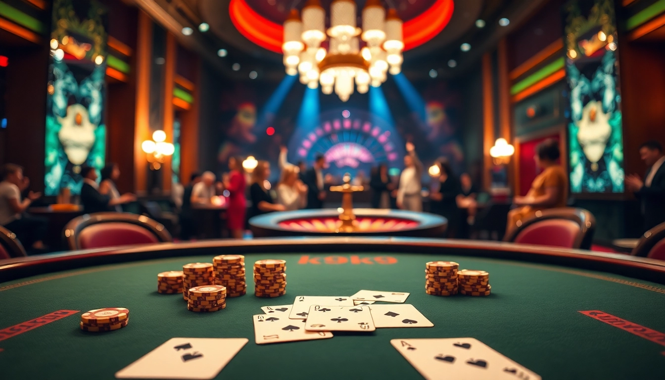 Engaging in a thrilling k9k9 poker game at a luxurious casino table