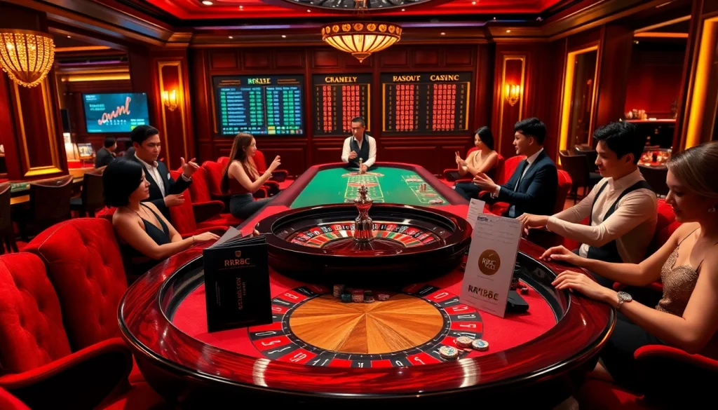 rr88 kjc players at an elegant roulette table enjoying a luxurious casino experience