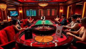 rr88 kjc players at an elegant roulette table enjoying a luxurious casino experience