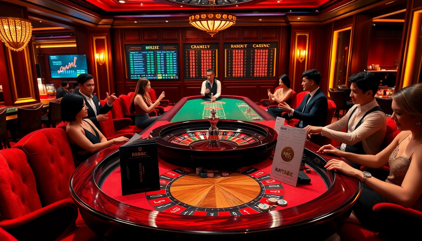 rr88 kjc players at an elegant roulette table enjoying a luxurious casino experience