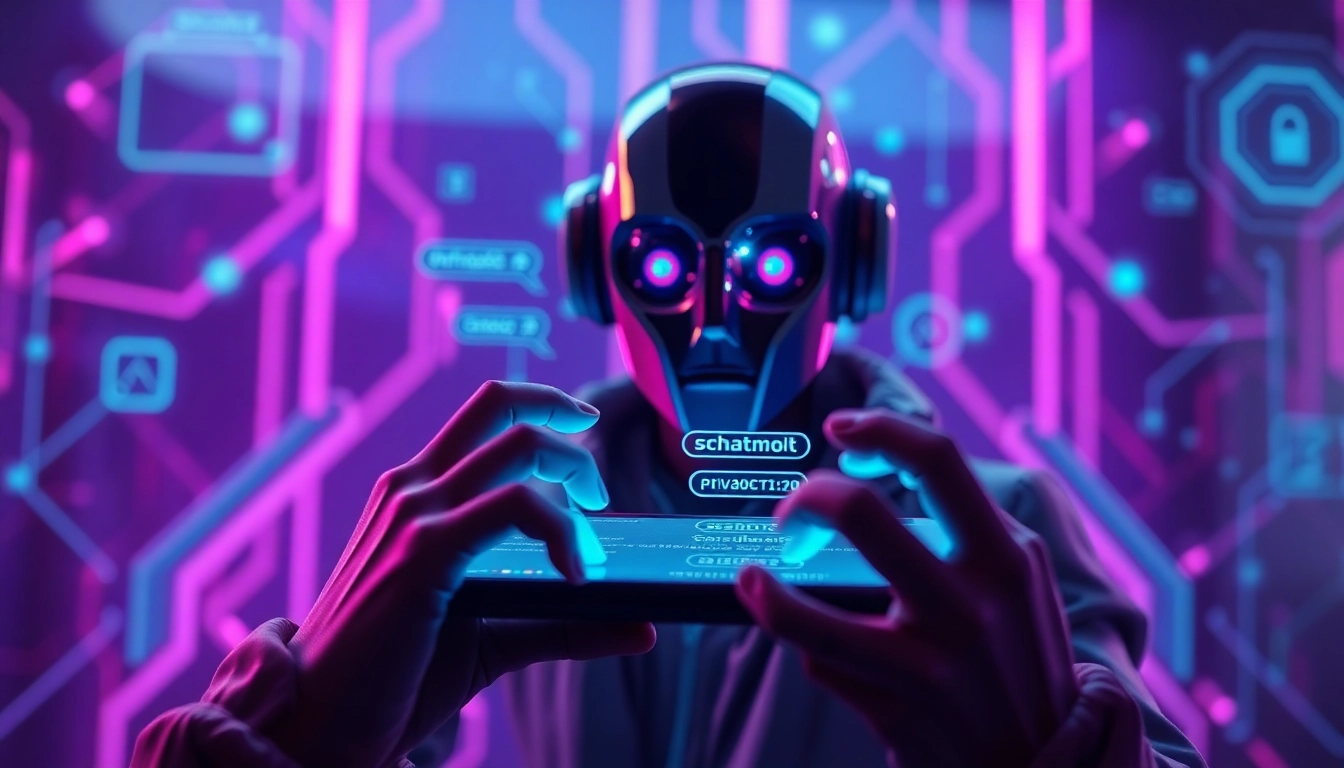 Engaging with a cutting-edge nsfw ai chatbot on a sleek digital interface.