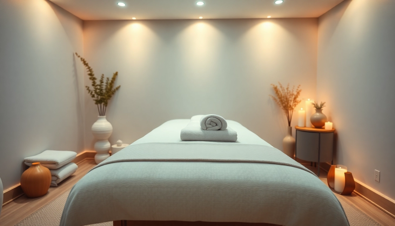 Relaxing 출장안마 setup with a calming massage table and soothing ambiance