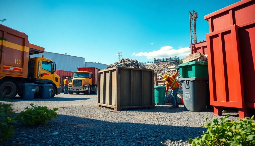 View of the Bonnyville dump showcasing active waste disposal with workers and equipment.