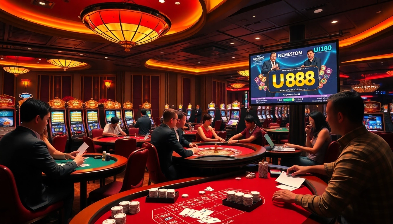 Experience the thrill of uu88 casino gaming with vibrant slot machines and poker tables.
