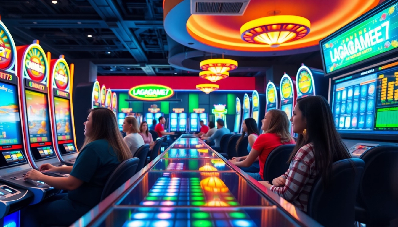 LAGAGAME77 slot gaming environment showcasing players enjoying vibrant games and interactive experiences.
