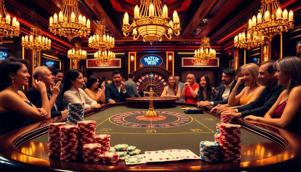 Adegan seru para pemain merayakan kemenangan Datuk Win di meja poker kasino.