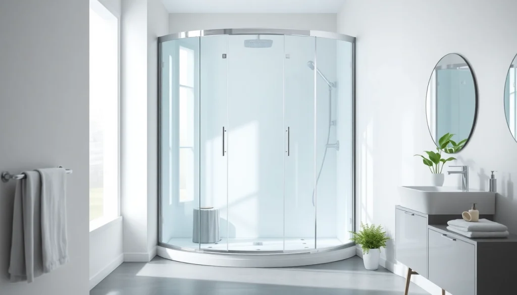 Sonni Duschkabine 80x80 in einem eleganten Badezimmer mit minimalistischen Designelementen.