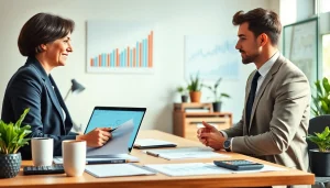 Profesjonalny księgowy świadczący Usługi księgowe w nowoczesnym biurze.