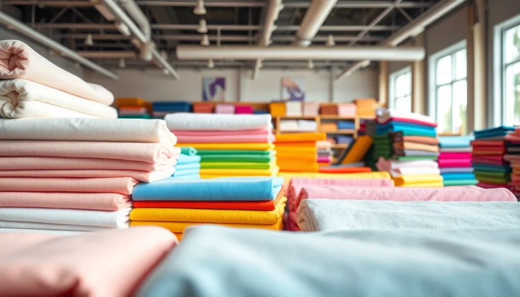 Bekijk goedkope katoen in een gezellige textielwinkel met kleurrijke stoffen.