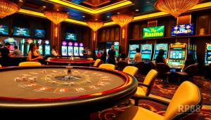 Experience exciting gameplay at RR88's luxurious casino with vibrant tables and modern interfaces.