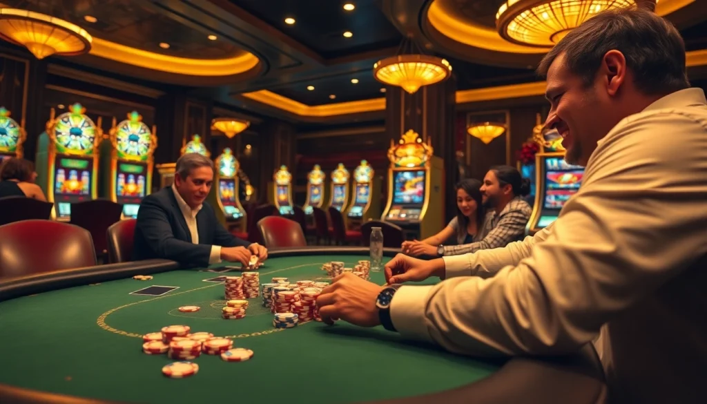 Gamble confidently while capturing moments with MV88 microphone in a high-stakes casino.