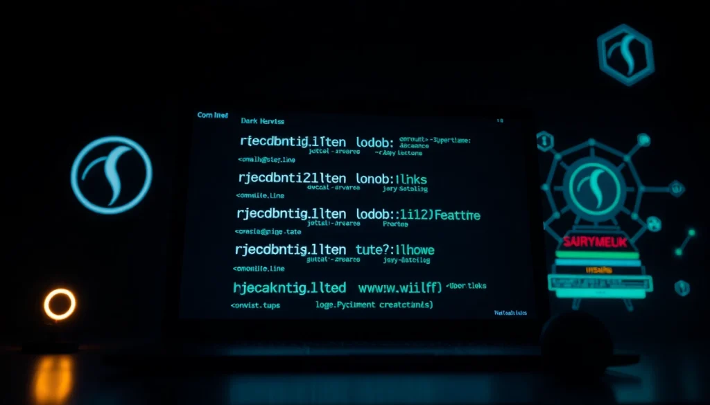 The hidden wiki interface with .onion links displayed on a modern digital screen, symbolizing dark web exploration.