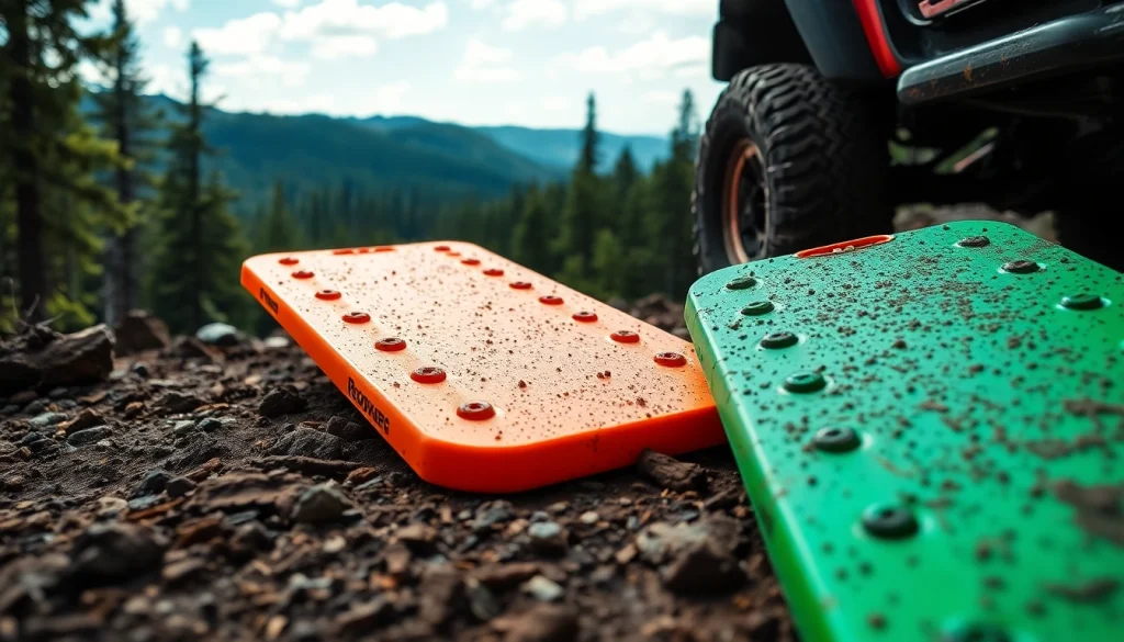 Recovery Boards showcased in a rugged outdoor environment, emphasizing their durability and visibility.