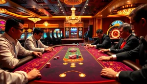 Gambling scene at 888new casino, showcasing a vibrant gaming table and excited players.